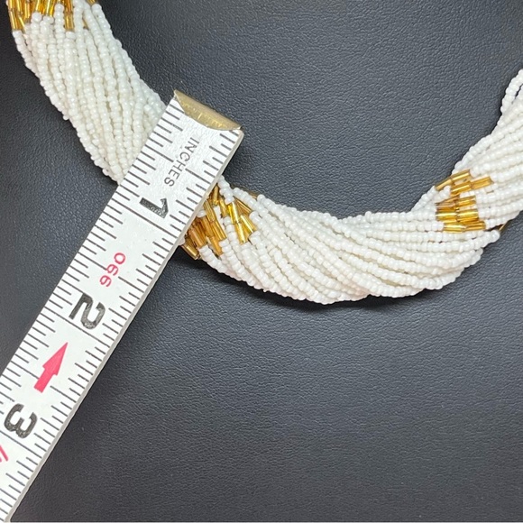 VTG Multi Layer Seed Bead Native Tribal Collar Necklace 17" - Picture 9 of 11